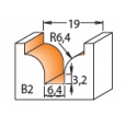 CMT profilová fréza čelná R6,35 D19,05x13 S=12mm HM                   