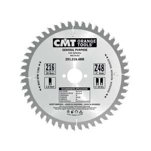 CMT Pílový kotúč pre elektronáradie univerzálny - D216x2,8 d30 Z48 HM -5°Neg