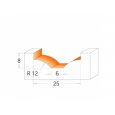 CMT Fréza na výplň D25xR12 S=8mm HM        